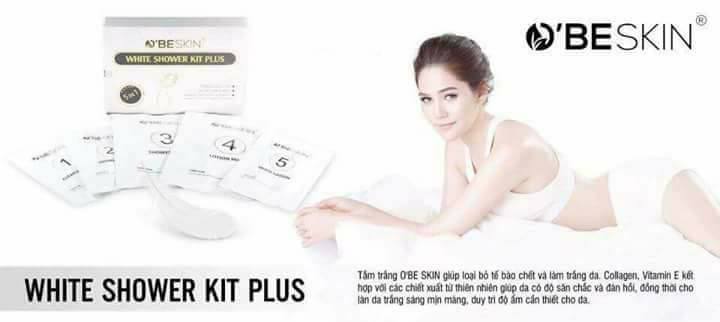 BỘ TẮM TRẮNG SỮA NON CÔ ĐẶC 5 TRONG 1 WHITE SHOWER KIT PLUS O BE SKIN 450.000đ